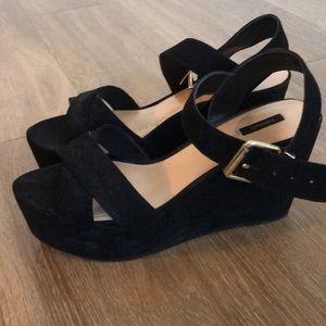 Mango Black Platform Sandals Size 41 (fits 9.5-10)